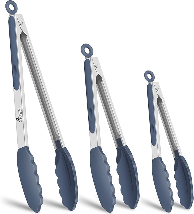 HOTEC Premium Stainless Steel Locking Kitchen Tongs by Hotec