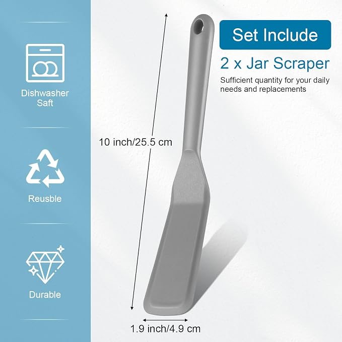 Zopeal 2 Pieces Crepe Spatula Silicone Narrow Skinny Flipper Long Heat - Image 2