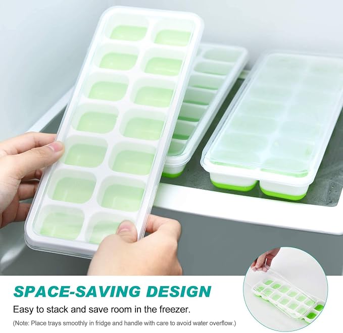 Ice Cube Tray with Lids BPA Free, 4 Pack - Image 5