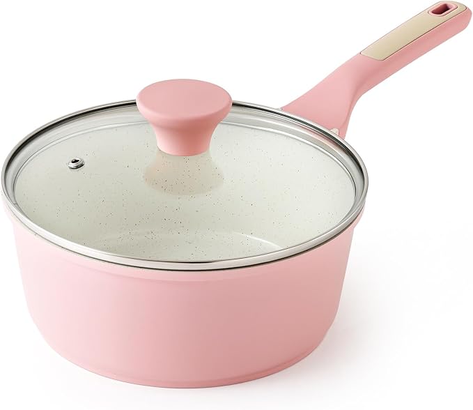 SENSARTE White Ceramic Nonstick Saucepan by SENSARTE