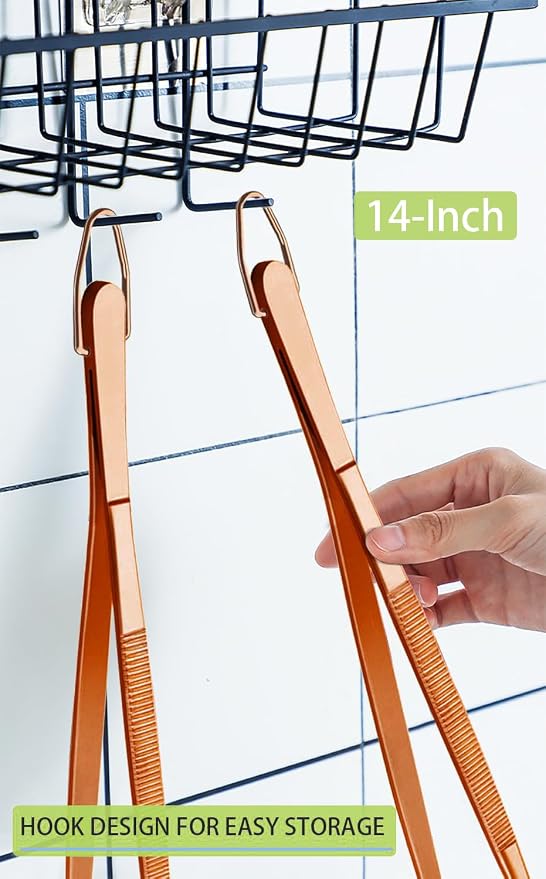 JETKONG 2 Pcs 14-Inch Kitchen Tweezers Extra Long Cooking Tweezer Tongs - Image 6