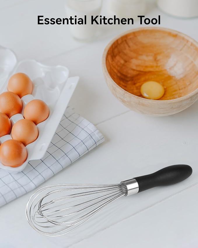 Anyongora 10 Inch Whisk, Sturdy Stainless Steel Wire Whisk - Image 7