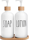 MOMEEMO White Soap Dispenser Bathroom Set, Soap and Lotion Dispenser Set by MOMEEMO