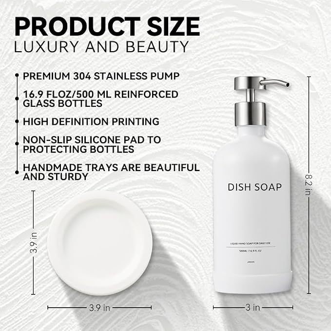 Glass Soap Dispenser Bathroom Set by Janxin, Foaming Kitchen soap Dispenser - Image 2