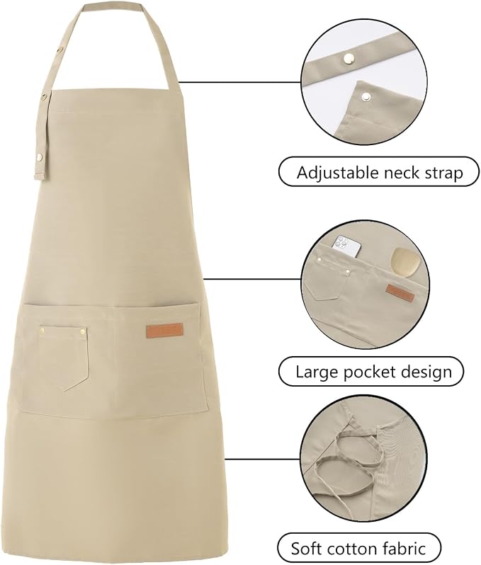 Tosewever Art Aprons for Women Painting Pottery Baking, Mens Buckle Straps - Image 6