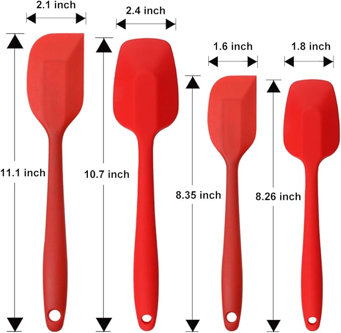 Silicone Spatulas Set, Rubber Spoon Spatula Heat Resistant Spoonula One Piece - Image 6