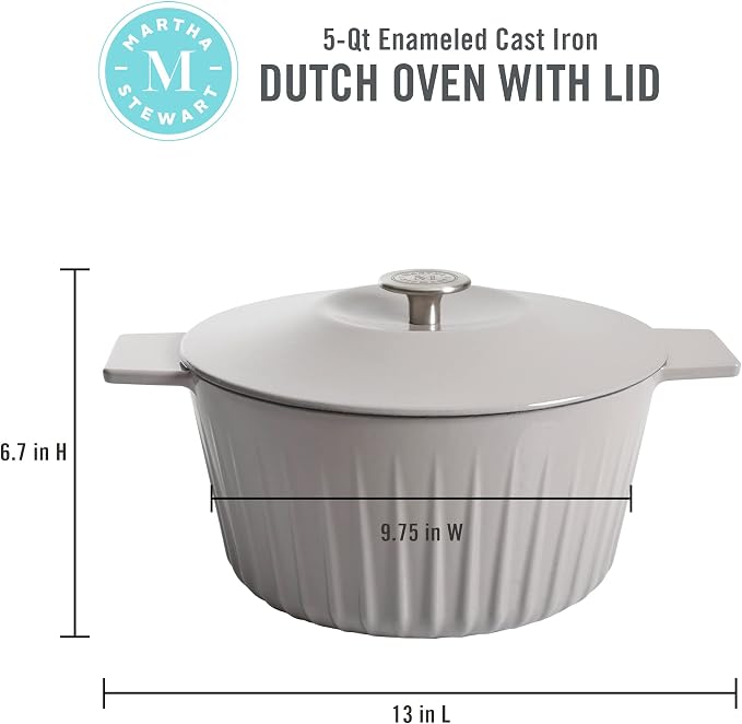 Martha Stewart Eastholm 5 QT Enameled Cast Iron Dutch Oven - Image 2