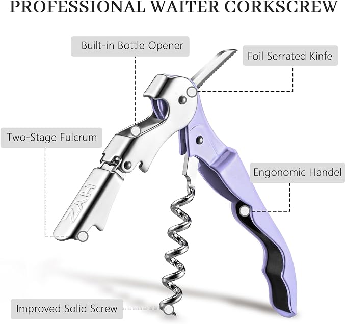 HYZ 2-Pack Wine Opener Waiter Corkscrew, Professional Wine Key - Image 2
