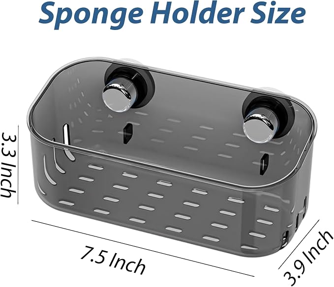 Sponge Holder with Strong Suction Cup, Dish Sponge Caddy Inside Sink Removable - Image 2