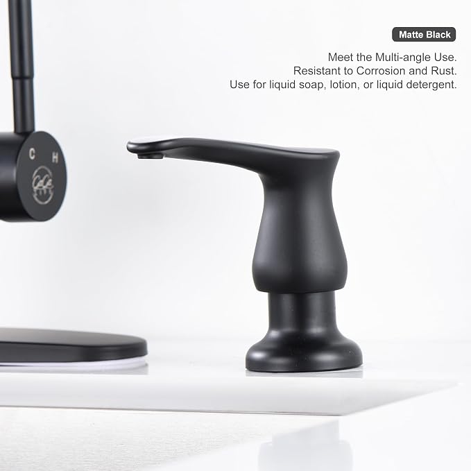 GAGALIFE Sink Soap Dispenser Matte Black, Built in Soap Dispenser - Image 8