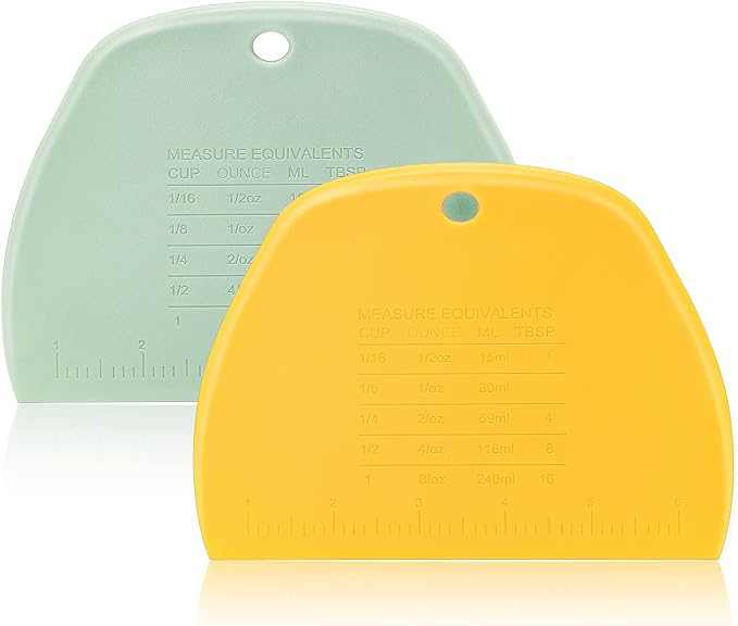 Dough Scraper Bench Scraper for Baking, 3 Pieces Food Safe Plastic - Image 4