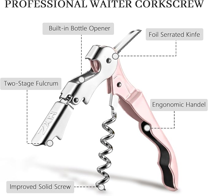HYZ Wine Opener Bulk 20-Pack for Bartender, Professional Waiter Corkscrew Wine - Image 3