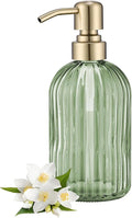 16Oz Green Glass Soap Dispenser by LEETCPHOME