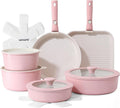 SENSARTE 17 Piece Ceramic Pots and Pans Set, Nonstick Detachable Handle Cookware by SENSARTE