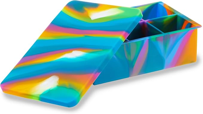 Host Ice Cube Tray with Lid, Makes 6 Large 2" Cubes, Durable Silicone Trays - Image 5