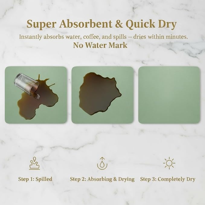 Dish Drying Mat Super Absorbent – 16" x 18" Coffee Mat - Image 5