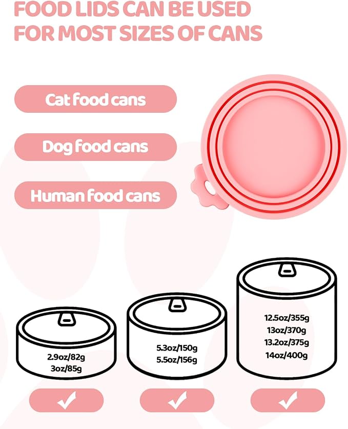 5 PCS Cat Food Can Covers Lids Set, Silicone Pet Food Can Lids - Image 6