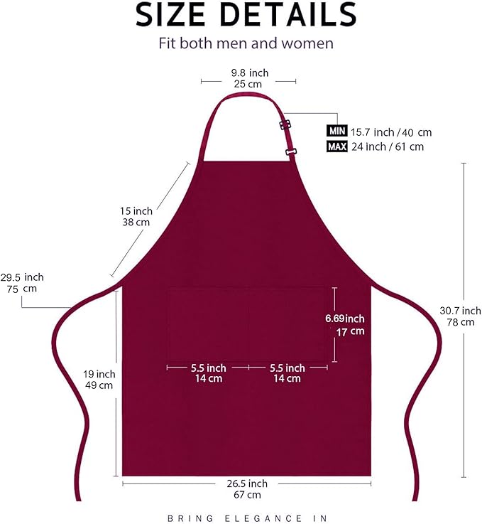 4 Packs Chef Apron, Waterproof Apron, Adjustable Aprons - Image 4