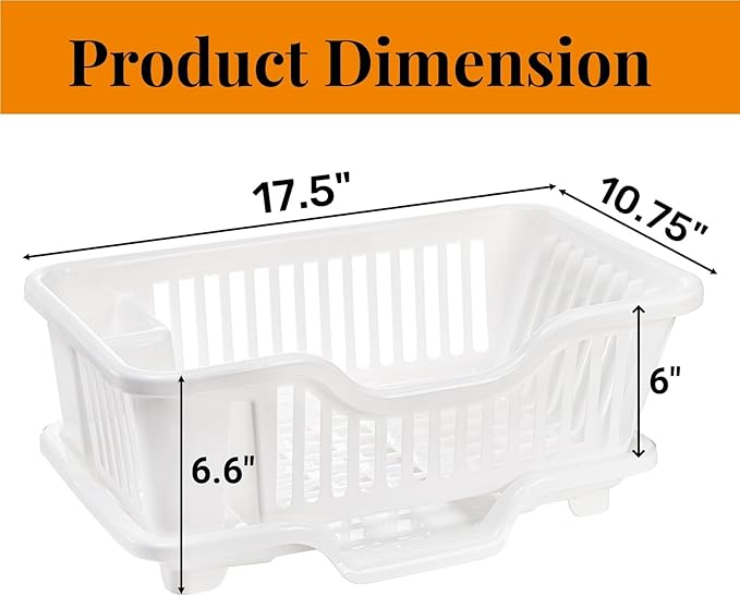 Noamus 2-Piece Plastic Dish Drying Rack, Heavy Duty Sink Set Dish Rack - Image 2