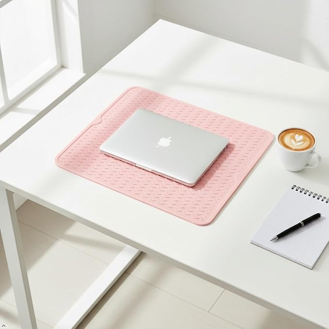 Silicone Drying Mat 16 × 12 – Pink Rose Non-Slip Sink Mat - Image 8