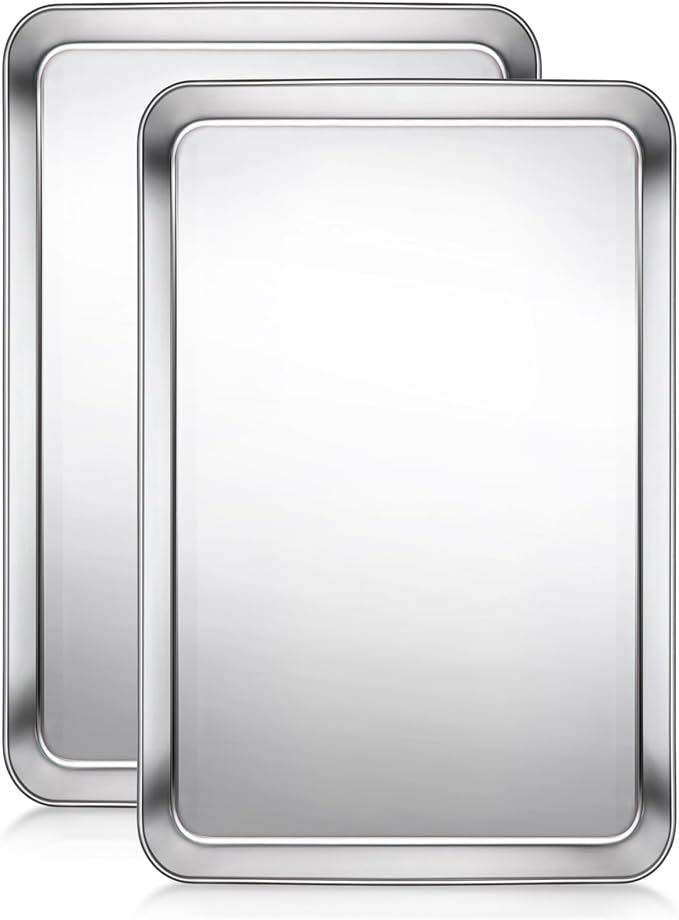 Terlulu Baking Sheet, Cookie Sheet, Stainless Steel Baking Pan, 2 Piece-16''x by Terlulu