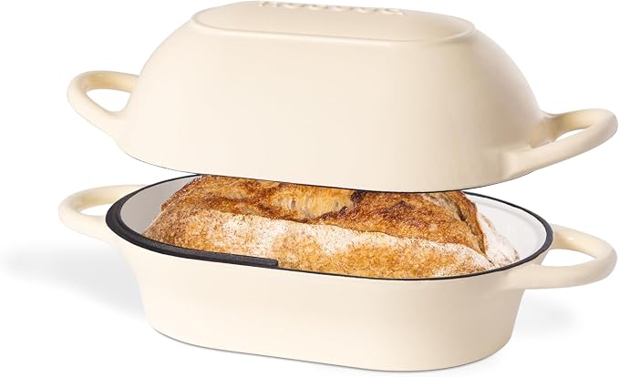 Dutch Oven For Sourdough Bread Baking – Enamelled Cast Iron Bread Loaf Pot – by Nuovva