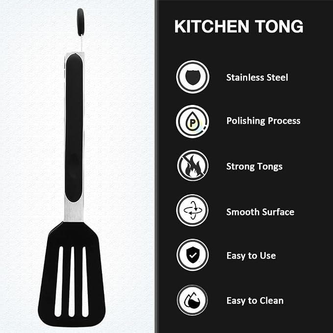 Mini Silicone Tongs Set of 2, Small Serving Tongs - Image 3
