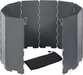 REDCAMP Folding Outdoor Stove Windscreen, 10 Plates Iron Camping Stove by REDCAMP