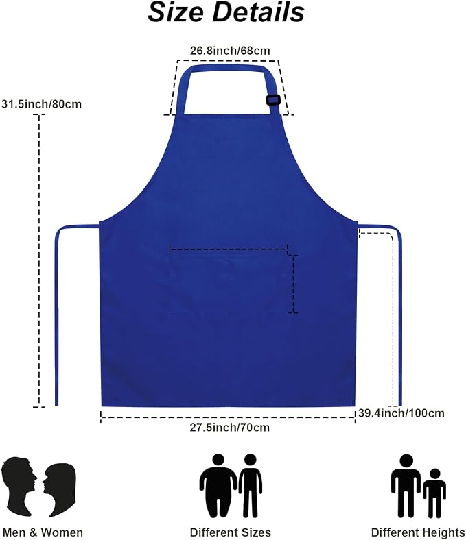 15 Pcs Adult Aprons Bulk with Pockets Adjustable Bib Chef Apron - Image 5