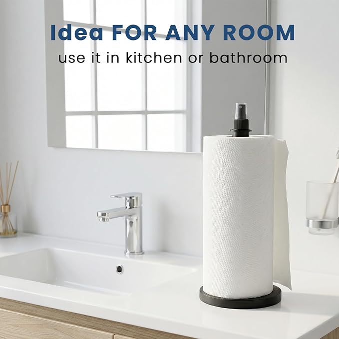 2 in 1 Paper Towel Holder with Spray Bottle, Countertop Paper Towel Holder with - Image 5