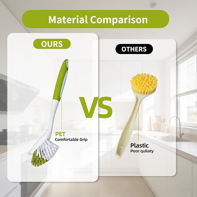 Dish Brush Scrub Brush with Handle - Image 7