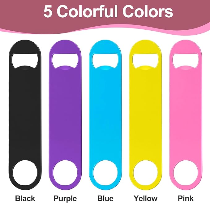 WEGAZ-5 Pack 7 Inches Large Colorful Beer Bottle Openers，Stainless Steel - Image 7