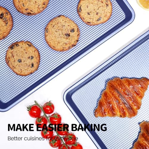 Vinino Baking Sheet Set of 3, Cookie Sheets For Baking with Square
