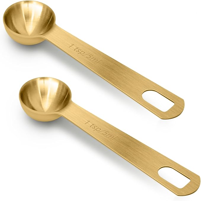 2 PCS 1 Teaspoon Stainless Steel Single Measuring Spoon by AUOIKKHOMEGARDEN