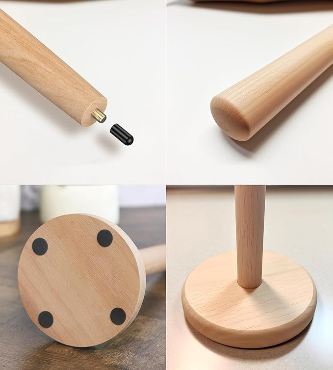 KitchLife Wooden Paper Towel Holder Countertop - Image 2