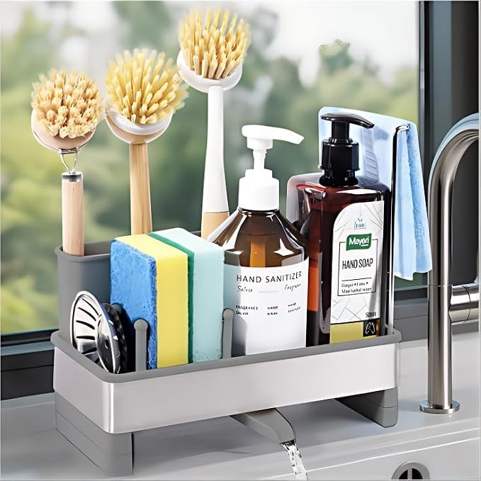 Kitchen Sink Caddy Organizer, Stainless Steel Sponge Holder, Kitchen Caddy Sink by Unknown