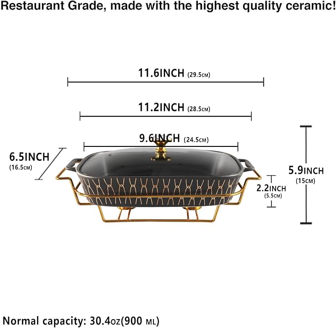 9" x 6" Ceramic Rectangular Casserole Dish - Image 2