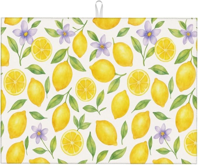Lemon Dish Drying Mats for Kitchen Counter, Large 18"x24" Dish Mats for Drying by Unknown
