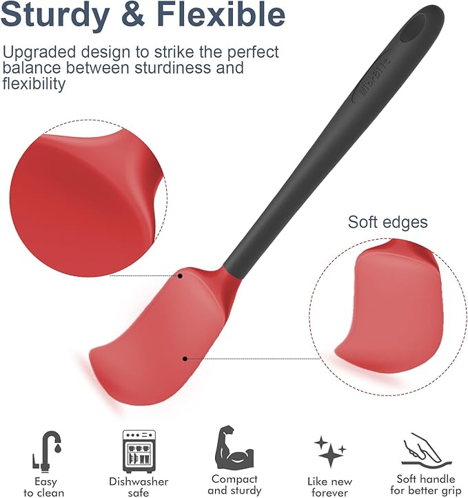 Silicone Spatula Set, 6 Pieces Food Grade Kitchen Utensils - Image 3