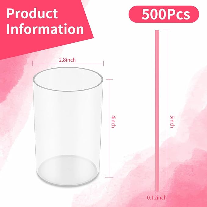 500 Pcs Neon Pink Coffee Stir Sticks Set Acrylic Stir Stick Holder Coffee - Image 2