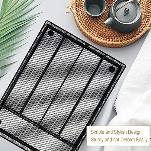 HaWare Utensil Drawer Organizer, 5 Compartment, 12.5 x 9.2 Inch, Black