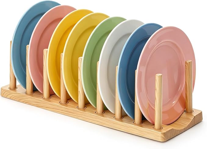 HOMQUEN Pot Lid Organizer, Sturdy Plastic Pan Lid Organizer Rack, 8 Adjustable by HOMQUEN