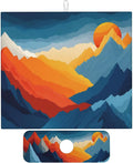 Colorful Mountains Sunset Dish Drying Mat by Unknown