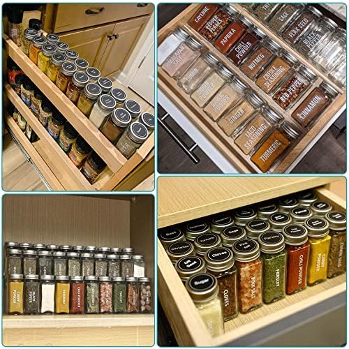 Antimbee 28 Pcs Clear Glass Spice Jars,3.5 oz Glass spice jar with 324