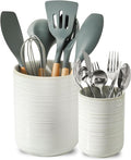 HASENSE Cooking Utensil Holder, 7.4"+5.5" Ceramic Kitchen Utensil Holder by Hasense