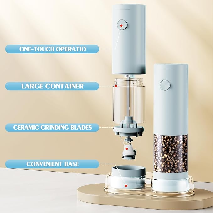 Electric Salt and Pepper Grinder Set Automatic Battery Pepper Mill Shakers - Image 7