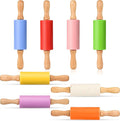 Mini Silicone Rolling Pin for Kids, Non-stick Surface Wood Handle, 9 Inch 8 Pack by Honglida