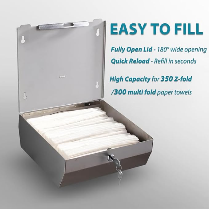 Paper Towel Dispenser Wall Mount: Large Capacity Commercial Paper Towel Holder - Image 6