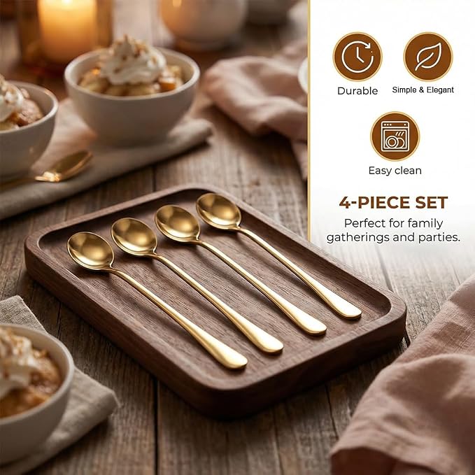 Espresso Spoons Long Handle, Round Tip Demitasse Spoon - Image 9