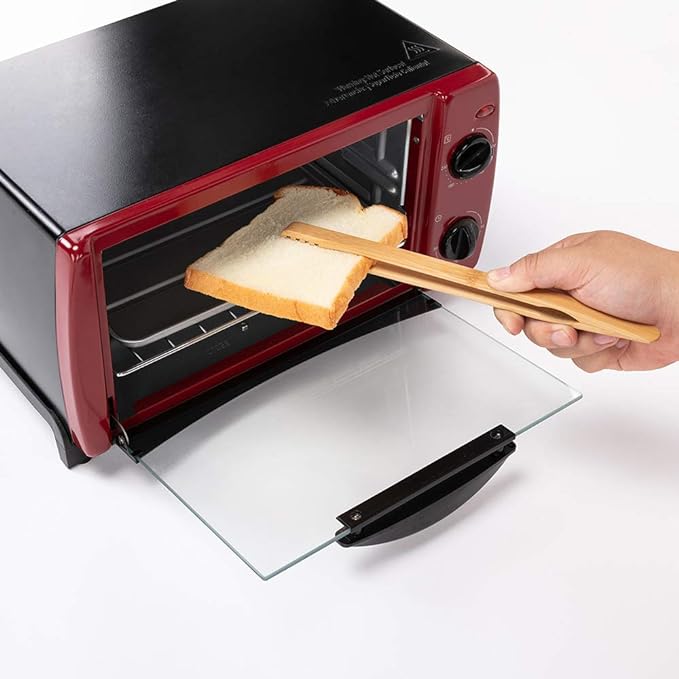 DUJEN 2 Pieces Bamboo Toast Tongs, 10.2 Inches Long Wood Toaster Tongs - Image 4